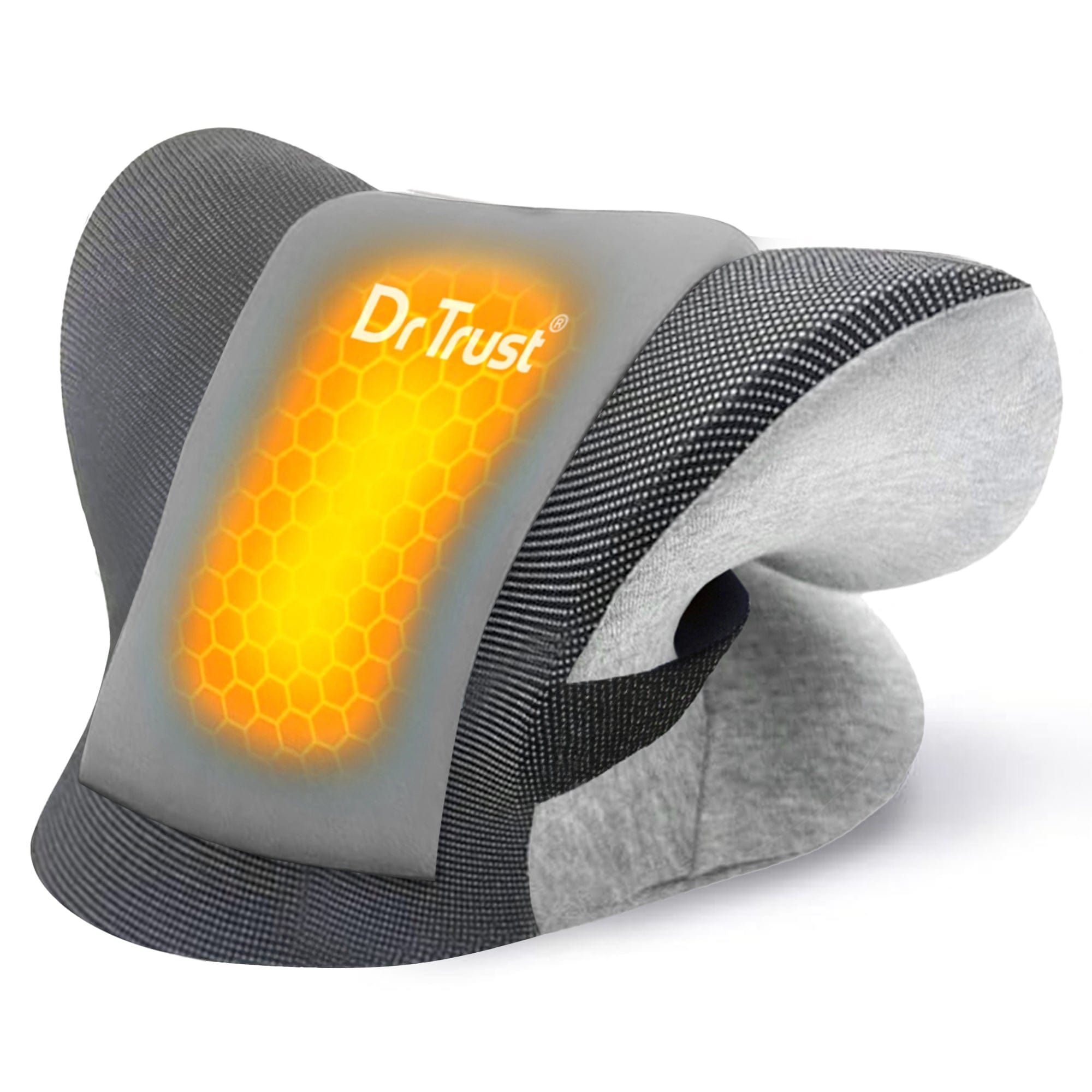 Dr Trust USA Cervical Traction Device and Stretcher for Neck Pain Relief, Shoulder Relaxer, c Spine Alignment and Pressure Relief Neck Support with Heat Pad - 352