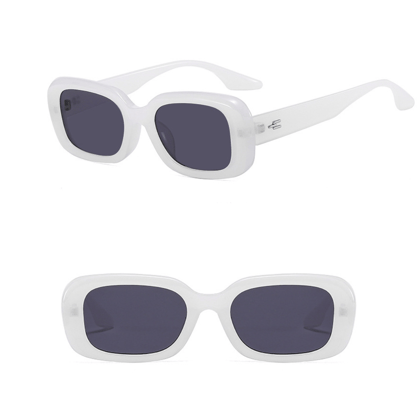 First Lens Retro Square Sunglasses UV-400-White