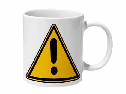 Multicolor Warning Exclamation Ceramic Mug