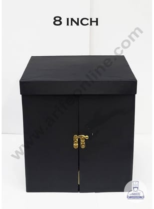 Cake Decor 8 Inch Surprise Cake Box Folding Style - Black