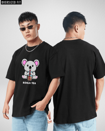 Koala Tea Black oversized Tshirt-S