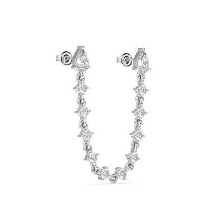 Luxury multi stone chain connector-Rhodium
