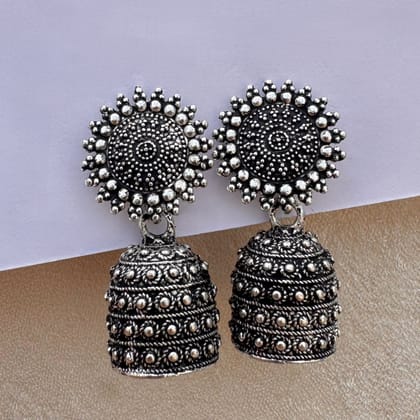 TFC Rising Sun Oxidised Dangler Earrings