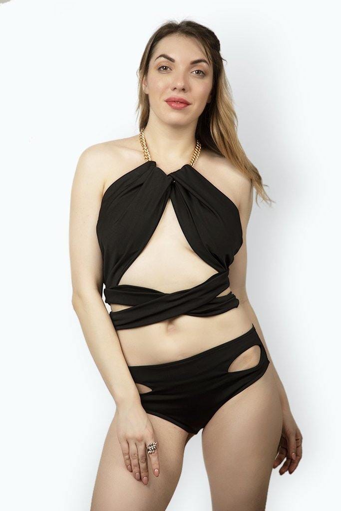 Brizo Gold Chained Bikini Set-XS / Black