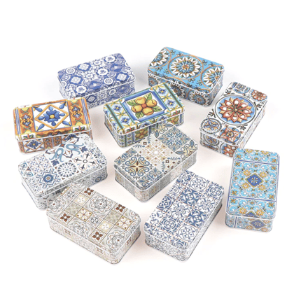 Bulkhunt Mini Tin Box 10 Pcs/Set Small Containers with Lid Storage Case Tinplate for kids, multipurpose storage box