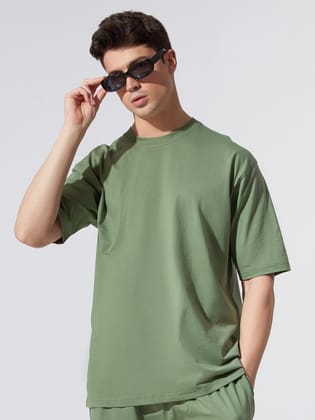 Hunter Green Oversized T-Shirt-M