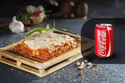 Chicken Kheema Lasagne + Coke