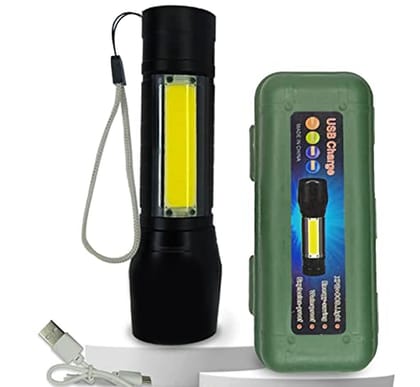 Mini Search Rechargeable LED Long Range Flashlight Emergency Light Torch