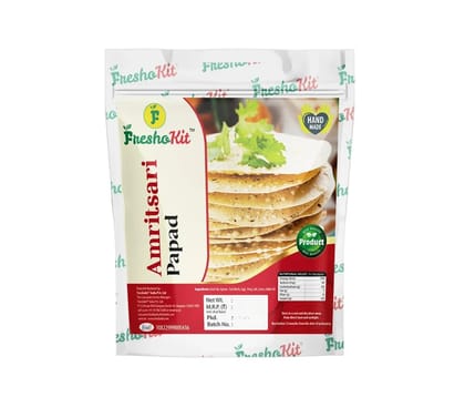 Freshokit Amritsari Papad | Crispy & Delicious | Healthy Snack | Gluten Free | Urad dal Papad with Ajwain, Jeera, Salt, and Other Amritsari masala (400gm)