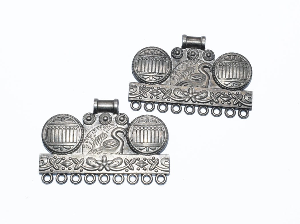 Antique Black Oxidized German Silver Pendant  ,(OXP-005) , Per Packet of 2 Pcs-Per Packet of 2 Pcs / 37 MM
