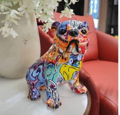 Cali French Bull dog-Abstract Multicolour Tone Graffiti