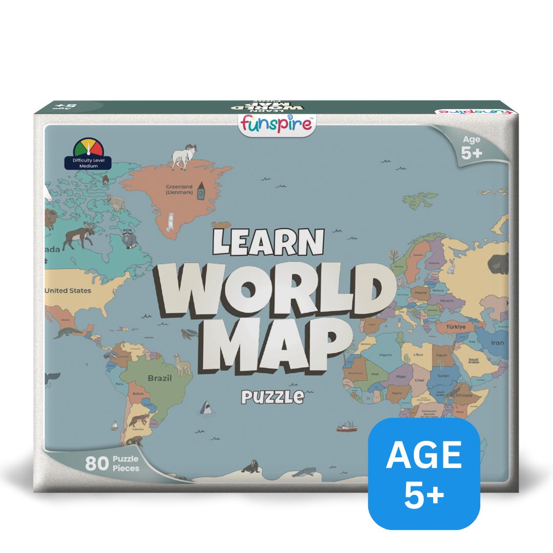 World Map Educational Puzzle 80 Pieces (Ages 5+)