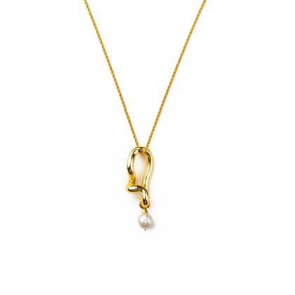 Freeform Pearl Drop Pendant Necklace