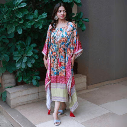 Trendy and Attrective Designer Floral Kftan by GlamaStitch-Free Size Up To XXL-44
