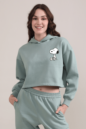Snoopy-Crop Hoodie-S