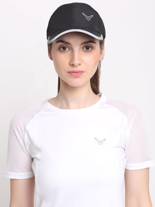 Invincible Unisex Quick Dry Light Weight Sports Caps-Black / Free Size
