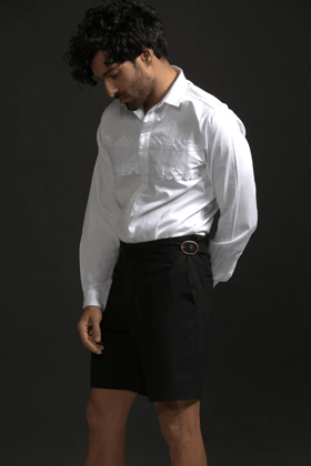 Knife Pleat Shirt-XS / White