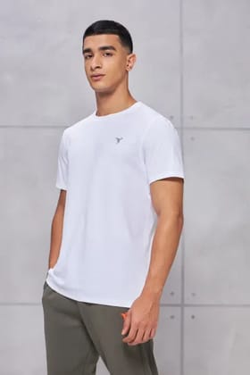Technosport Active Men's Cotflex Half Sleeve T-Shirt OR-30 (White)-S
