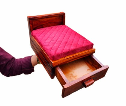 Premium wooden box bed for laddu gopal ji
