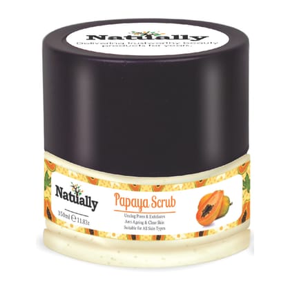 Natually Papaya Scrub | Unclog Pores & Exfoliates Anti-Ageing & Clear Skin | 350g
