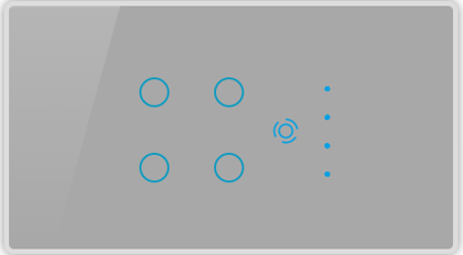 4M Smart Switch Panel For Home (4 Switch + 1 Fan) For Fully Customization - Call 818181-0654-Edge Acrylic / Silver