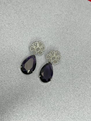 White & Purple Stone Earring 1451