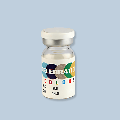 CELEBRATION COLORS | Yearly Color Contact Lens (1 Lens Per Bottle)-Tropical Turquoise-Minus 0.50