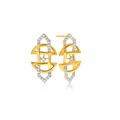 Senco Gold Glam of Connections Diamond Studs (2.3 gram / 0.23 Ct / HI-SI / 18K Yellow Gold)