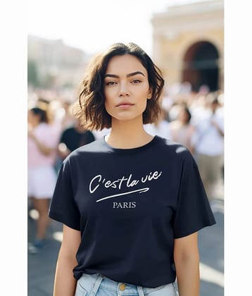 Calm Down Pack of 1 Cotton Blend Womens T-Shirt ( Navy Blue ) - None