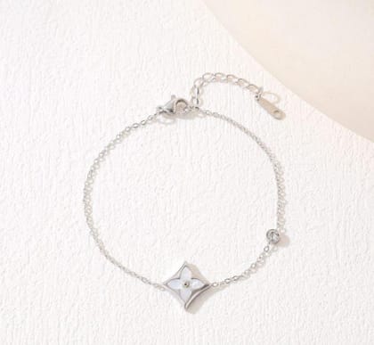 Stainless Steel Colourful Flower Bracelet- STBR 5096