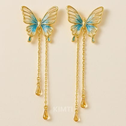 Blue Butterfly Dangler Earring