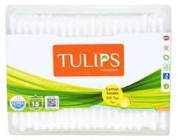 TULIPS PAPER STICK COTTON SWABS (EAR BUDS) 100 N 200 TIPS