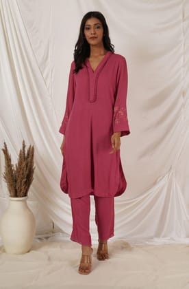 Rose Pink Tunic Coord Set Of 2-XL