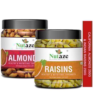Nutaze Mix Dry Fruits 500g| Raisin 250g and Almonds 250g| Fresh and Healthy