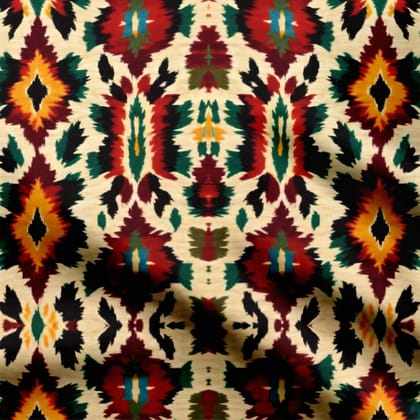 Ikat Oasis Print Fabric-Cotton