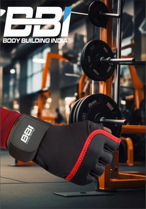 Body Building India BBI Gloves Elite with Wrist Support-Black