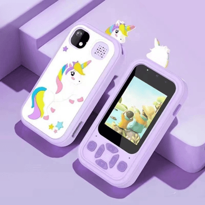 Kids Smart Phone Toy With Camera & Games-Purple Unicorn