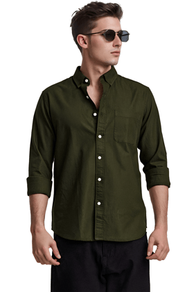 Olive Oxford Shirt-S