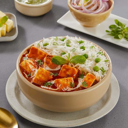 Paneer Butter Masala Rice Bowl.