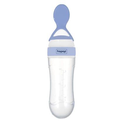 Soft Squeezy Silicone Spoon Food Feeder-Blue