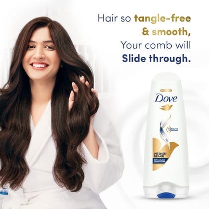 Dove Intense Repair Conditioner With Keratin Actives To Smoothen Dry And Frizzy Hair For Men & Women, 175 Ml