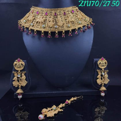 ZEVAR I Gold-Plated Stone Beaded Jewellery Set
