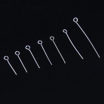 Silver 1 Inch Brass Eye Pins Silver For Jewellery Making , BPP-065-Per Packet of 50 Gram / 1 Inch