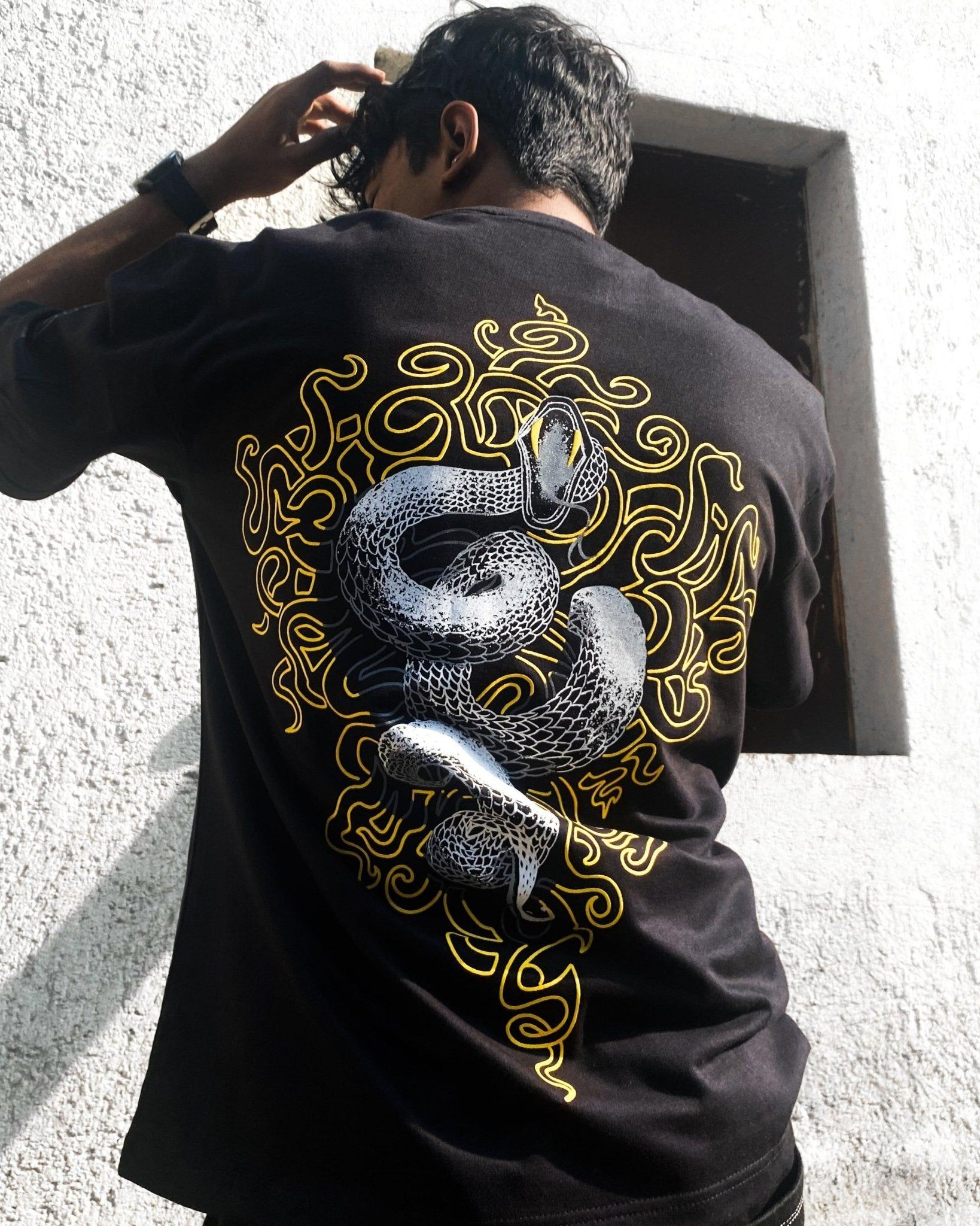3D Snake / Streetwear / Oversized T-Shirt-S