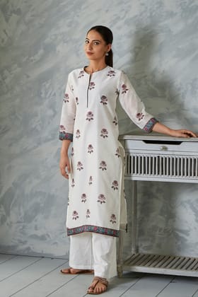 Saibah Nausheen Chanderi Kurta-S / Black / Black