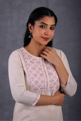 Urmul Desert Crafts-  "Antara Kurta" Straight Handloom Kurta-M