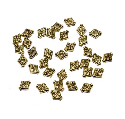 German Silver Metal Oxidize Golden Beads for Jewelry Making. , NGB-037-Per Packet of Approx 85 Pcs (50 Gram) / 10X8 MM