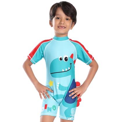 Boys Swimsuit - Dino Cyan (7186)-3XL (11-12 Years)
