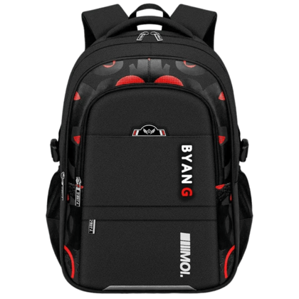 Byang Elite Backpack - Modern, Durable, Spacious, Waterproof School Bag for Kids-Black & Red