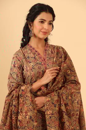 Maheen Afiya Stright Mul Mul Kurta-S / Olive / Green